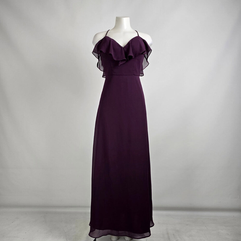 Morilee Purple Ruffle Bridesmaids Event Dress Size 4